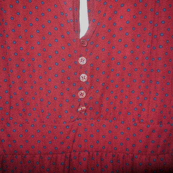 Dress Polka Dot NEW retro fit & flare long sleeve bellow knee summer party - Picture 7 of 9